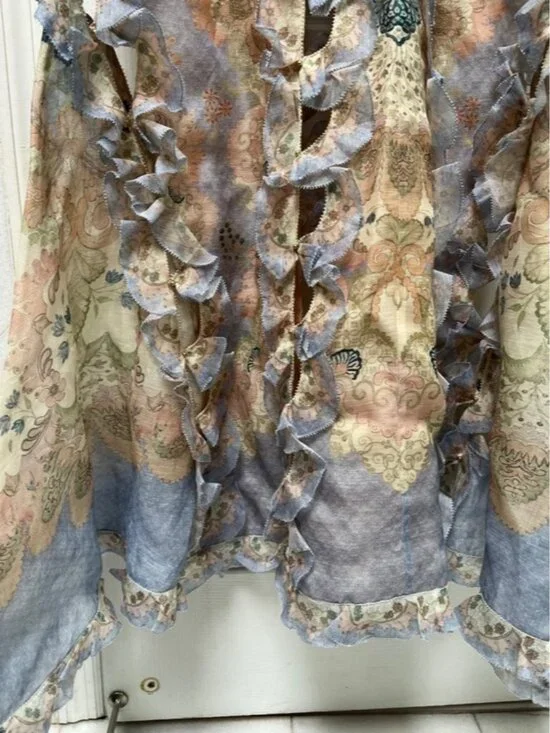 Pastel Floral Ruffled Cutout Dress - Picture 12 of 14